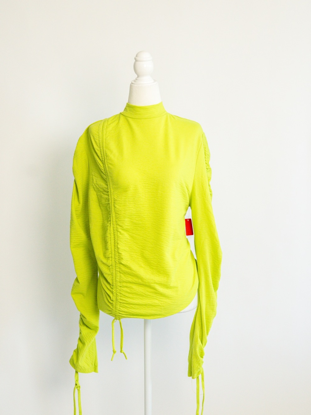 River Island Neon Lime Long Sleeve Drawstring Top - Women